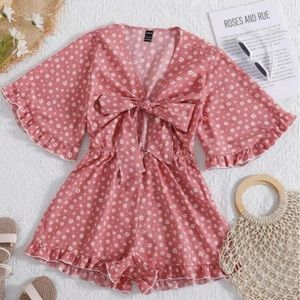 Women’s Floral Front Tie Romper